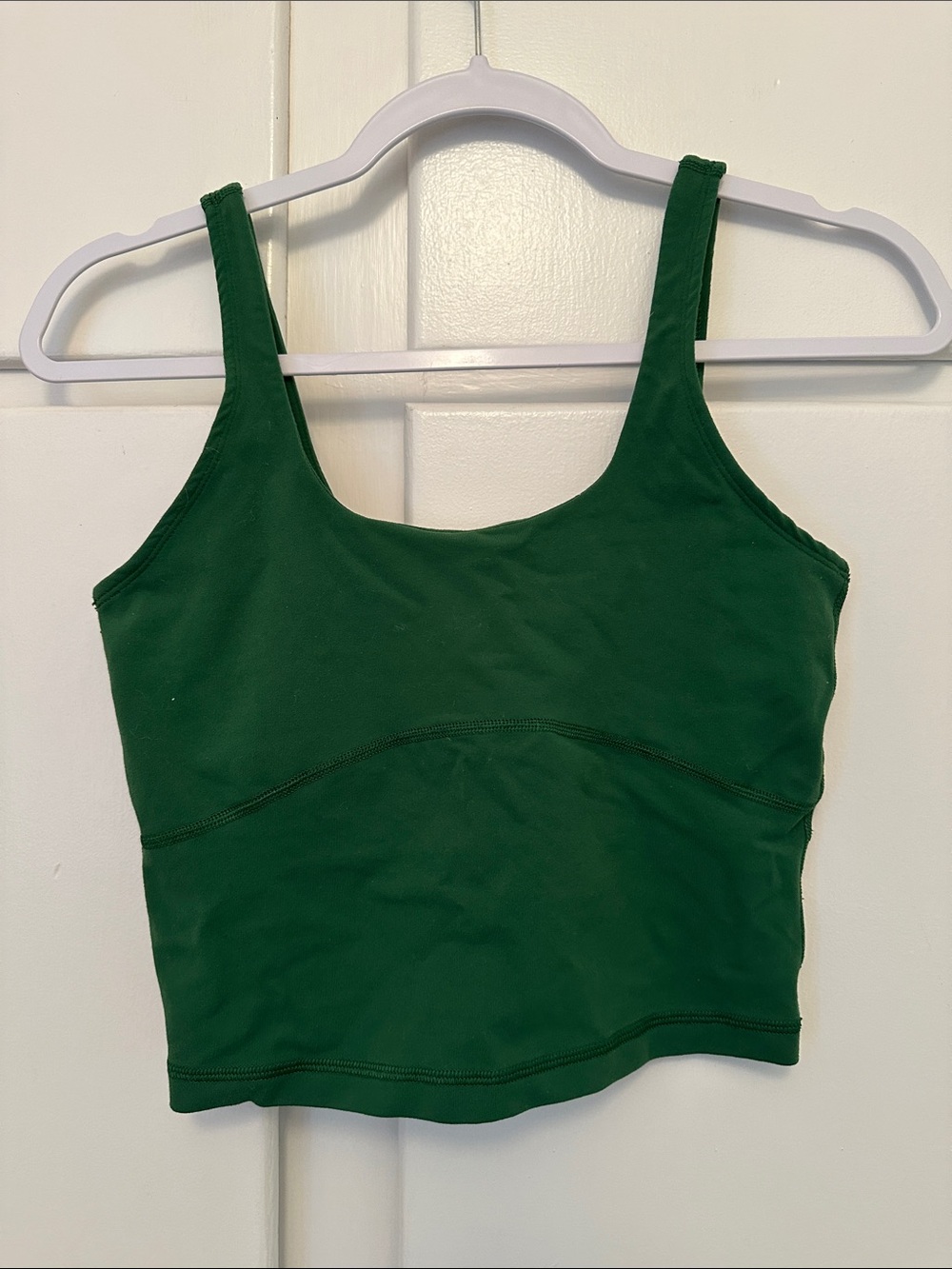 LIKE NEW TNA Green Cropped Workout Tank Top with Built In Bra